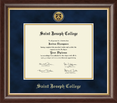 Saint Joseph College in Connecticut diploma frame - Gold Engraved Diploma Frame in Hampshire