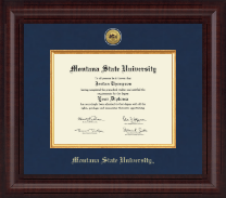 Montana State University Bozeman Presidential Gold Engraved Diploma Frame in Premier