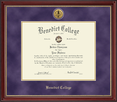 Benedict College diploma frame - Gold Engraved Medallion Diploma Frame in Kensington Gold