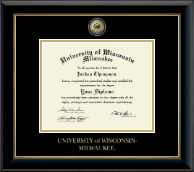 University of Wisconsin-Milwaukee Masterpiece Medallion Diploma Frame in Onyx Gold