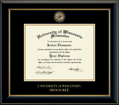 University of Wisconsin-Milwaukee diploma frame - Masterpiece Medallion Diploma Frame in Onyx Gold
