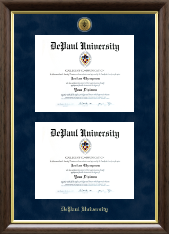 DePaul University diploma frame - Gold Engraved Double Diploma Frame in Hampshire