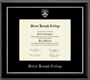Saint Joseph College in Connecticut diploma frame - Silver Embossed Diploma Frame in Onyx Silver