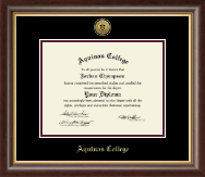 Aquinas College in Michigan diploma frame - Gold Engraved Medallion Diploma Frame in Hampshire