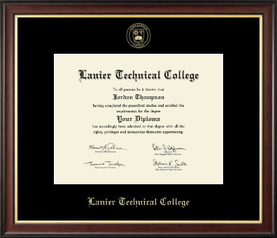 Lanier Technical College diploma frame - Gold Embossed Diploma Frame in Studio Gold