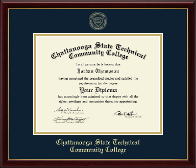 Chattanooga State Technical Community College diploma frame - Gold Embossed Diploma Frame in Galleria
