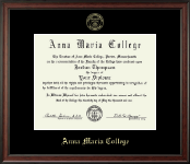 Anna Maria College Gold Embossed Diploma Frame in Studio