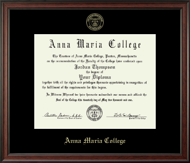 Anna Maria College diploma frame - Gold Embossed Diploma Frame in Studio