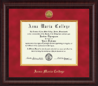 Anna Maria College Presidential Gold Engraved Diploma Frame in Premier