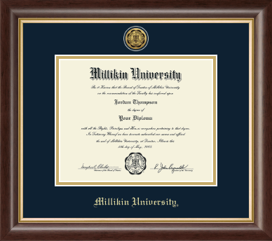 Millikin University diploma frame - Gold Engraved Medallion Diploma Frame in Hampshire
