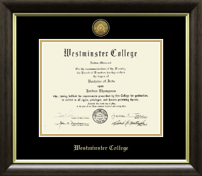 Westminster College in Missouri diploma frame - Gold Engraved Diploma Frame in Hampshire
