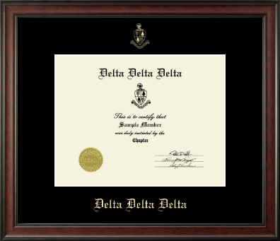 Delta Delta Delta Sorority certificate frame - Embossed Certificate Frame in Studio