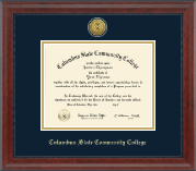 Columbus State Community College Gold Engraved Medallion Diploma Frame in Signature