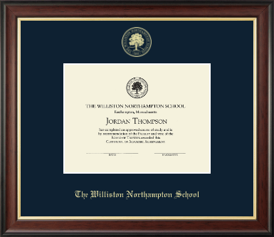 The Williston Northampton School diploma frame - Gold Embossed Diploma Frame in Studio Gold