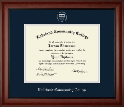 Lakeland Community College diploma frame - Silver Embossed Diploma Frame in Cambridge