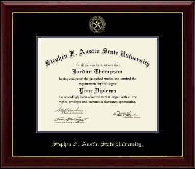 Stephen F. Austin State University diploma frame - Gold Embossed Diploma Frame in Gallery