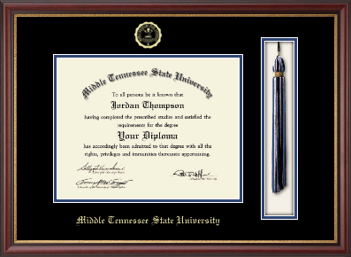 Middle Tennessee State University diploma frame - Tassel & Cord Diploma Frame in Newport
