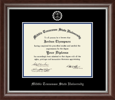 Middle Tennessee State University diploma frame - Silver Embossed Diploma Frame in Devonshire