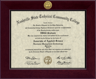 Nashville State Community College diploma frame - Century Gold Engraved Diploma Frame in Cordova