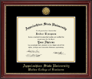 Appalachian State University Gold Engraved Medallion Diploma Frame in Kensington Gold