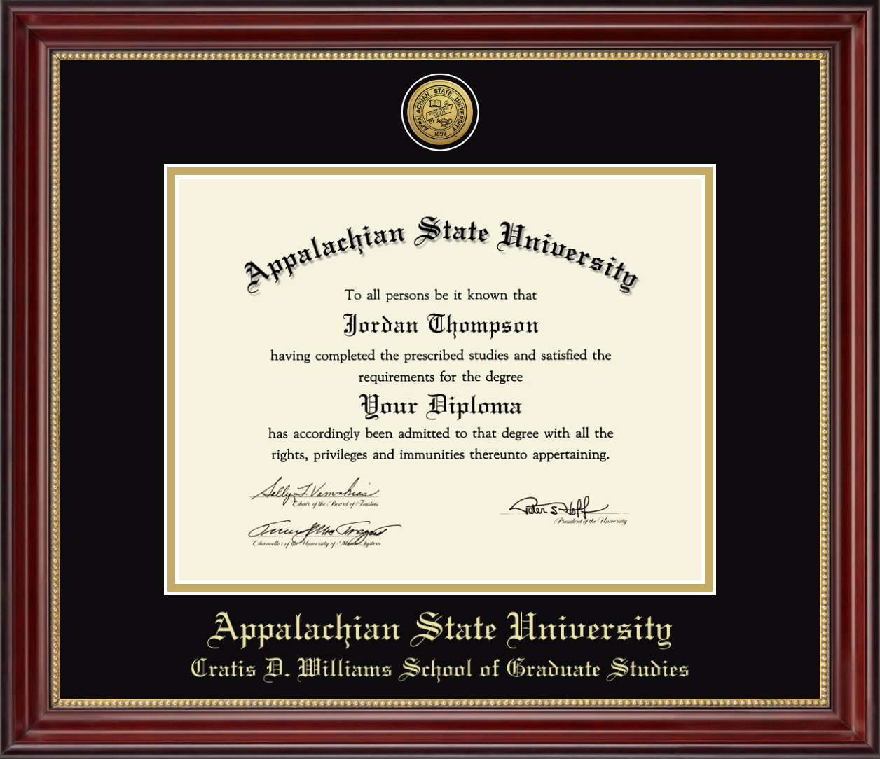 Appalachian State University Gold Engraved Medallion Diploma Frame in  Kensington Gold - Item #208473-AWS