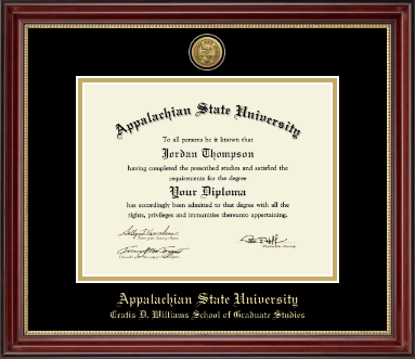 Appalachian State University diploma frame - Gold Engraved Medallion Diploma Frame in Kensington Gold