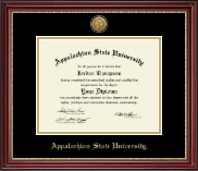Appalachian State University Gold Engraved Diploma Frame in Kensington Gold