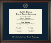 United States Coast Guard Academy Gold Embossed Diploma Frame in Studio