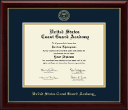 United States Coast Guard Academy Gold Embossed Diploma Frame in Gallery