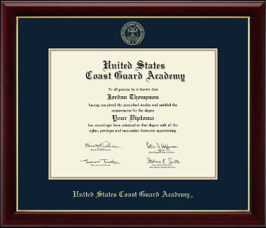 United States Coast Guard Academy diploma frame - Gold Embossed Diploma Frame in Gallery
