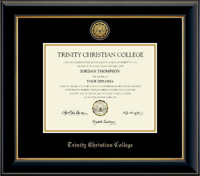 Trinity Christian College diploma frame - Gold Engraved Diploma Frame in Onyx Gold