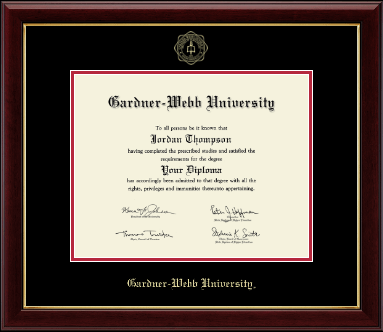 Gardner-Webb University diploma frame - Gold Embossed Diploma Frame in Gallery