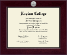 Kaplan College Century Silver Engraved Diploma Frame in Cordova