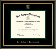 York College of Pennsylvania Gold Embossed Diploma Frame in Onyx Gold