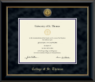 University of St. Thomas diploma frame - Gold Engraved Diploma Frame in Onyx Gold