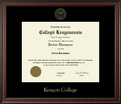 Kenyon College diploma frame - Gold Embossed Diploma Frame in Studio