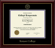 Kenyon College Gold Embossed Diploma Frame in Gallery
