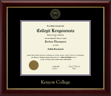 Kenyon College diploma frame - Gold Embossed Diploma Frame in Gallery