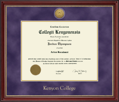 Kenyon College diploma frame - Gold Engraved Medallion Diploma Frame in Kensington Gold