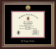 Pi Kappa Alpha certificate frame - Gold Engraved Medallion Certificate Frame in Hampshire