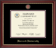 Harvard University Masterpiece Medallion Certificate Frame in Kensington Gold