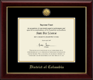 District of Columbia certificate frame - Gold Engraved Medallion Certificate Frame in Gallery