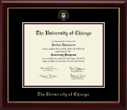 University of Chicago Gold Embossed Certificate Frame in Gallery