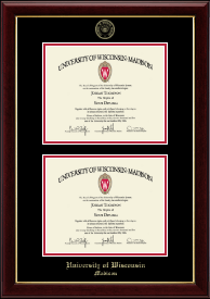 Gold Embossed Double Diploma Frame