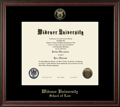 Widener University School of Law diploma frame - Gold Embossed Diploma Frame in Studio