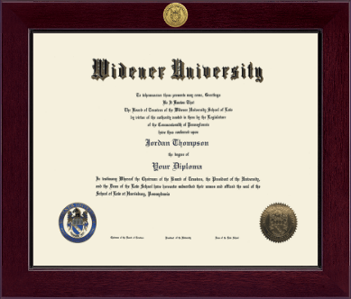 Widener University School of Law diploma frame - Century Gold Engraved Diploma Frame in Cordova