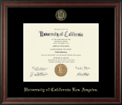University of California Los Angeles Gold Embossed Diploma Frame in Studio