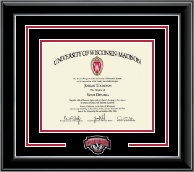 University of Wisconsin Madison diploma frame - Spirit Bucky Medallion Diploma Frame in Onyx Silver