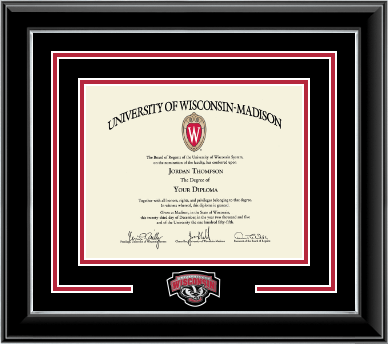 University of Wisconsin Madison diploma frame - Spirit Bucky Medallion Diploma Frame in Onyx Silver