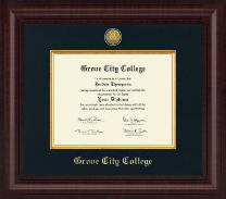 Grove City College Presidential Gold Engraved Diploma Frame in Premier